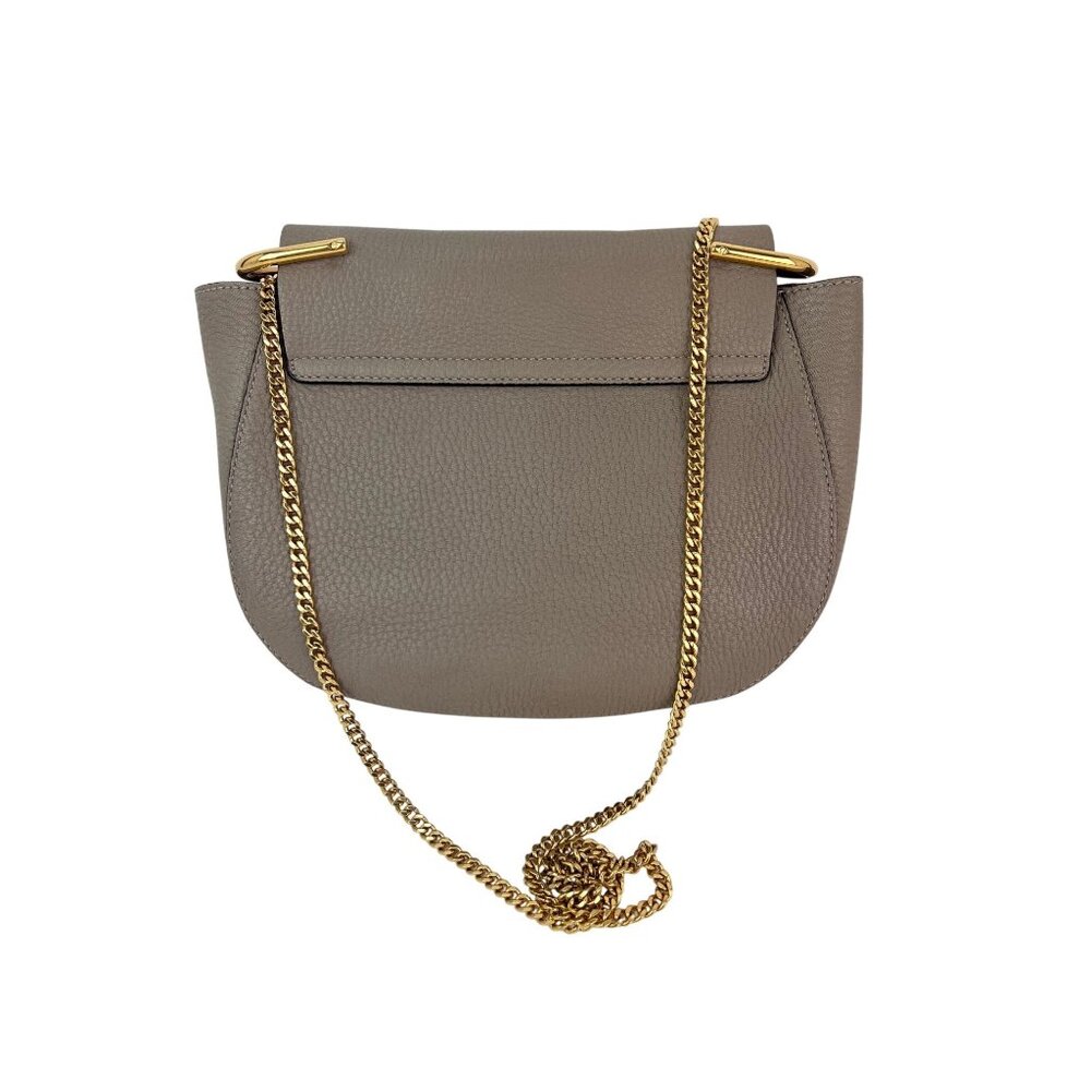 Chloe Small Drew Gray Grained Lambskin Leather Shoulder Cross-body Bag - Picture 2 of 12
